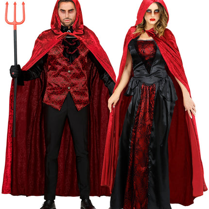 e-carnavalskleding-SYK Cape rood / bordeaux met capuchon 150cm