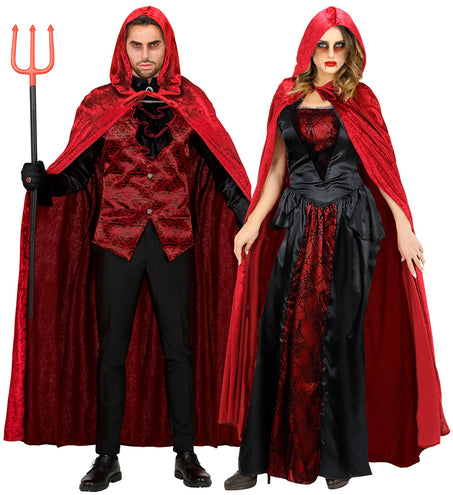 e-carnavalskleding-SYK Cape rood / bordeaux met capuchon 150cm