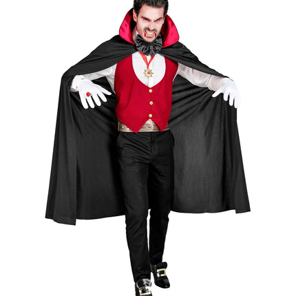 e-carnavalskleding-SYK Cape vampier volwassenen zwart/rood
