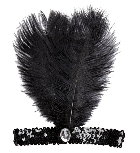 e-carnavalskleding-SYK Charleston hoofdband met marabou