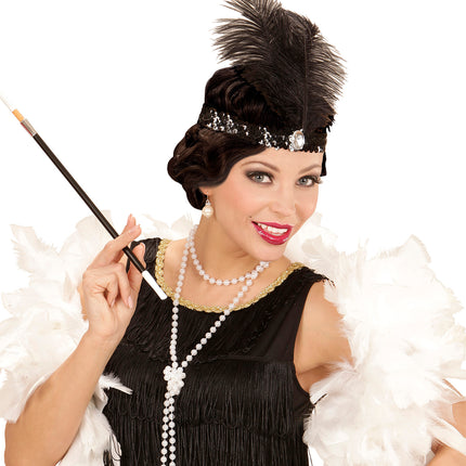 e-carnavalskleding-SYK Charleston hoofdband met marabou