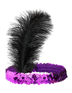 e-carnavalskleding-SYK Charleston hoofdband met pailletten paars
