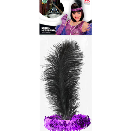 e-carnavalskleding-SYK Charleston hoofdband met pailletten paars