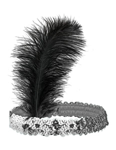 e-carnavalskleding-SYK Charleston hoofdband zilver pailletten