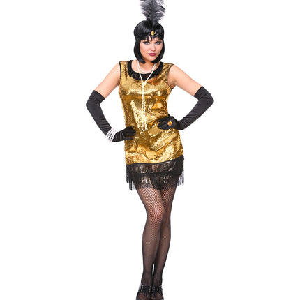 e-carnavalskleding-SYK Charleston jurk Mandy goud