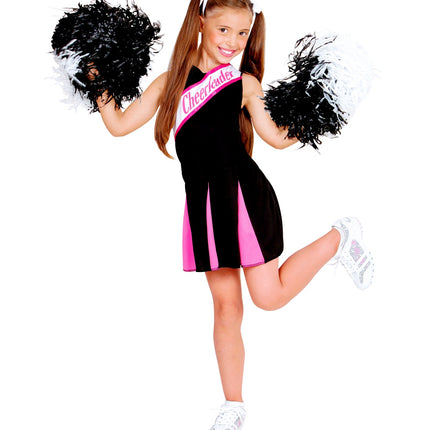 e-carnavalskleding-SYK Cheerleader kostuum zwart roze kinderen