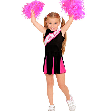 e-carnavalskleding-SYK Cheerleader kostuum zwart roze kinderen