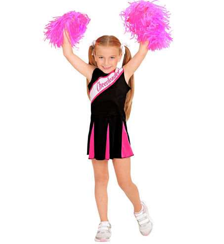 e-carnavalskleding-SYK Cheerleader kostuum zwart roze kinderen