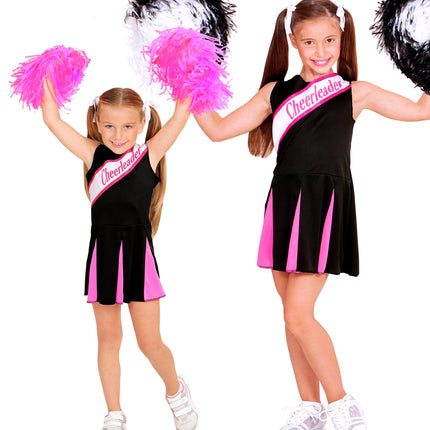 e-carnavalskleding-SYK Cheerleader kostuum zwart roze kinderen