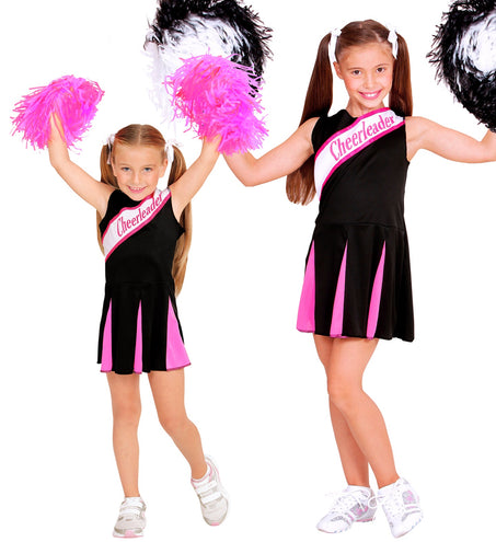 e-carnavalskleding-SYK Cheerleader kostuum zwart roze kinderen
