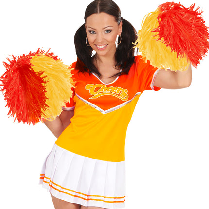 e-carnavalskleding-SYK Cheerleader pompom rood met geel