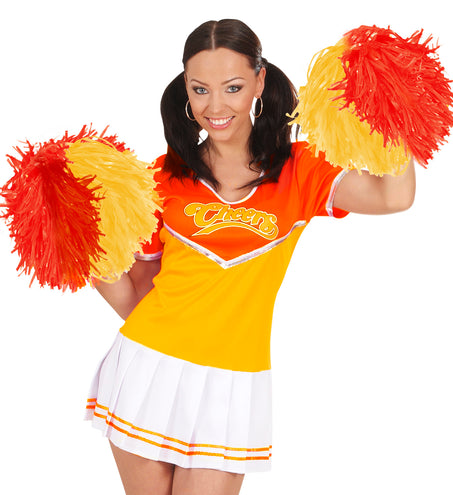 e-carnavalskleding-SYK Cheerleader pompom rood met geel