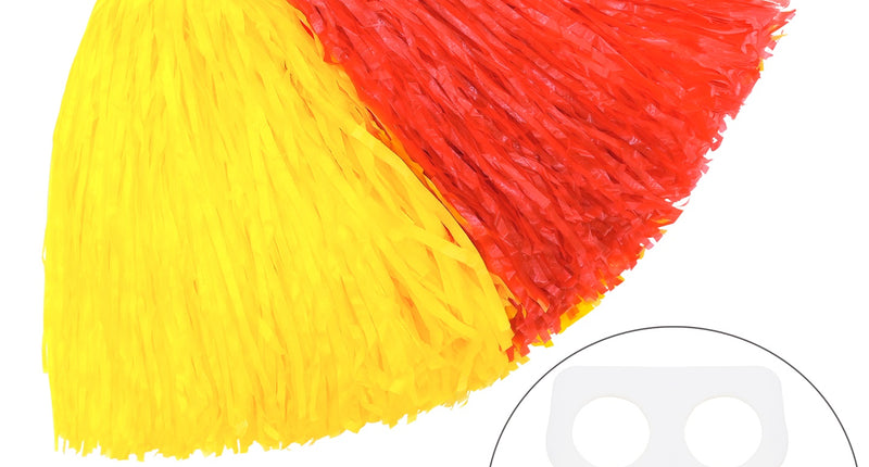 e-carnavalskleding-SYK Cheerleader pompom rood met geel