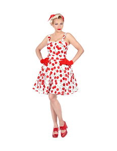 e-carnavalskleding-SYK Cherry white jaren 50 jurk
