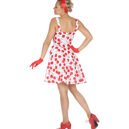e-carnavalskleding-SYK Cherry white jaren 50 jurk