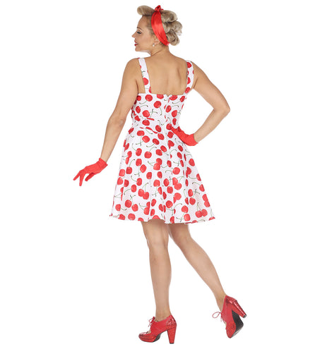 e-carnavalskleding-SYK Cherry white jaren 50 jurk