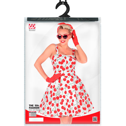 e-carnavalskleding-SYK Cherry white jaren 50 jurk
