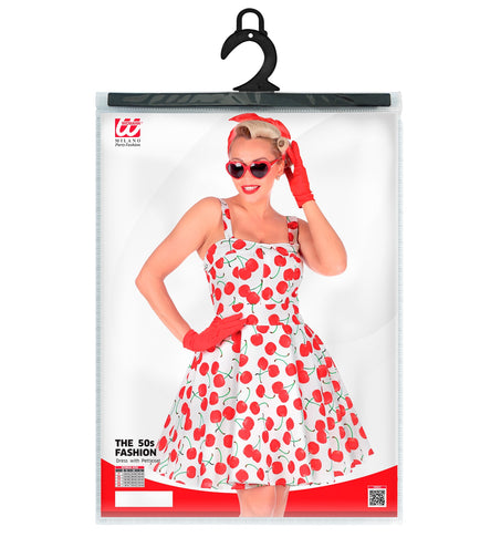e-carnavalskleding-SYK Cherry white jaren 50 jurk