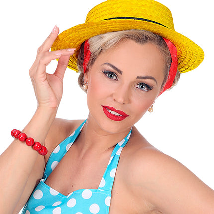 e-carnavalskleding-SYK Chevalier hoed Lou Bandy geel