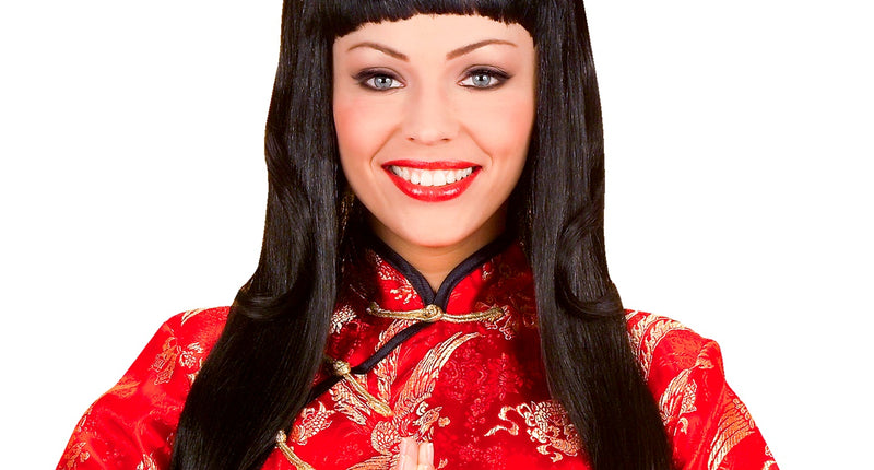 e-carnavalskleding-SYK Chinese pruik Jia zwart met knot