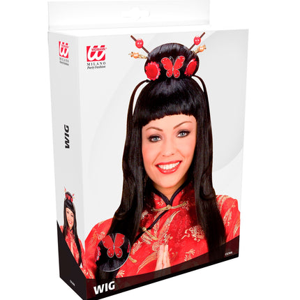 e-carnavalskleding-SYK Chinese pruik Jia zwart met knot