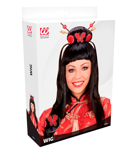 e-carnavalskleding-SYK Chinese pruik Jia zwart met knot