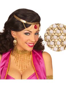 e-carnavalskleding-SYK Choker ketting met parels goud