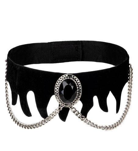 e-carnavalskleding-SYK Choker zwarte edelsteen gothic