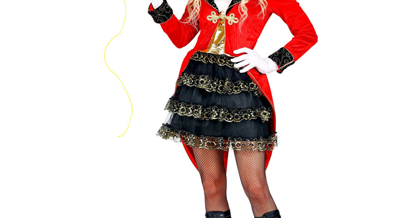 e-carnavalskleding-SYK Circusartieste dompteuse rood luxe