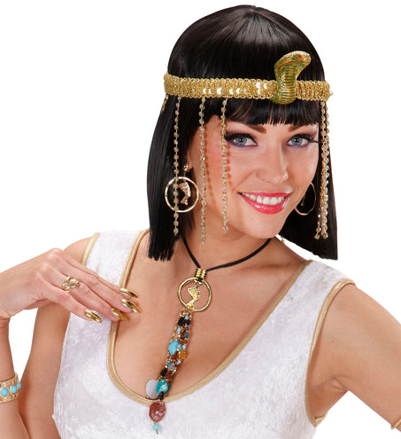 e-carnavalskleding-SYK Cleopatra ketting met oorbellen Egypte