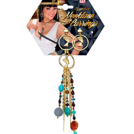 e-carnavalskleding-SYK Cleopatra ketting met oorbellen Egypte