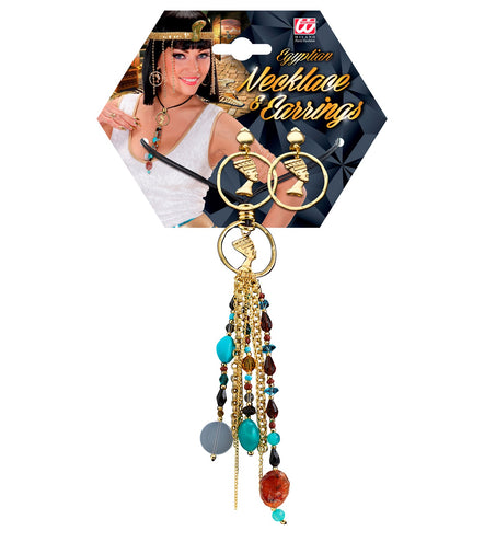 e-carnavalskleding-SYK Cleopatra ketting met oorbellen Egypte
