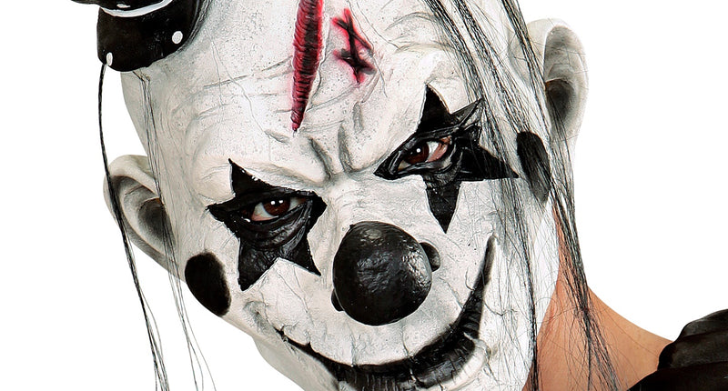 e-carnavalskleding-SYK Clown masker horror met hoedje