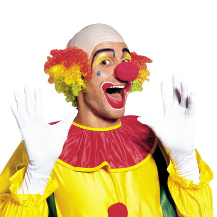 e-carnavalskleding-SYK Clown pruik kaal hoofd kleurrijk