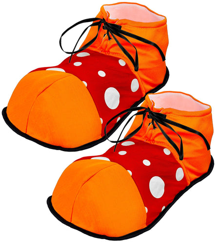 e-carnavalskleding-SYK Clown schoenen oranje met rood en witte bollen