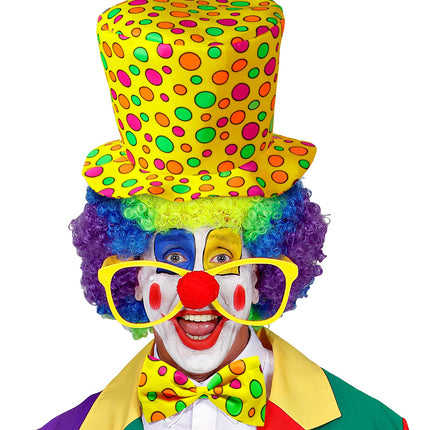 e-carnavalskleding-SYK Clowns hoed met strik geel