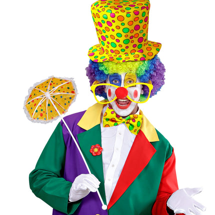 e-carnavalskleding-SYK Clowns hoed met strik geel
