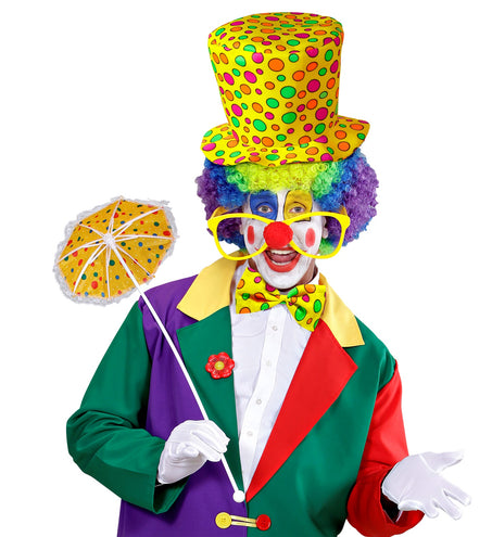 e-carnavalskleding-SYK Clowns hoed met strik geel