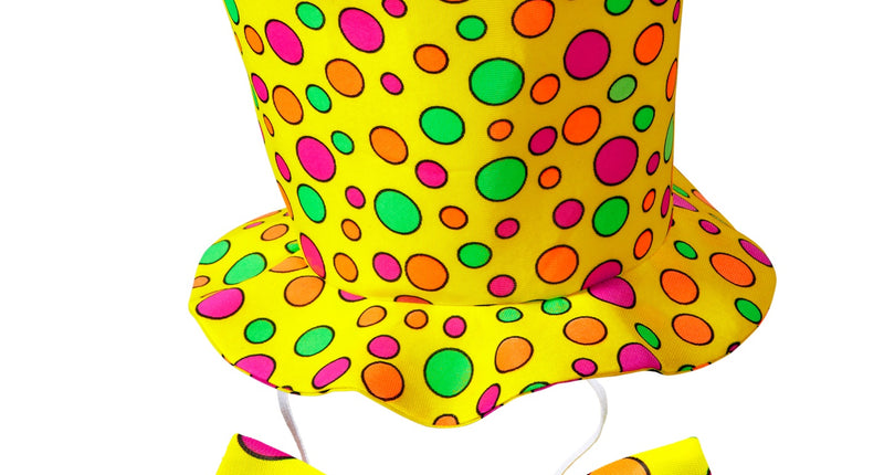 e-carnavalskleding-SYK Clowns hoed met strik geel