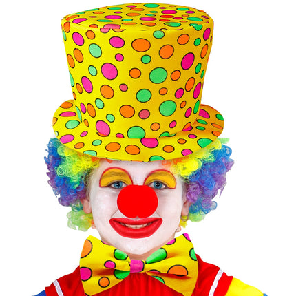 e-carnavalskleding-SYK Clowns hoed met strik geel kinderen