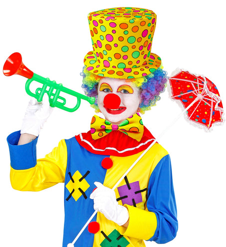 e-carnavalskleding-SYK Clowns hoed met strik geel kinderen
