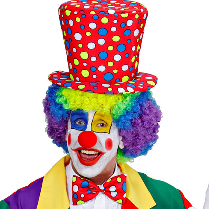 e-carnavalskleding-SYK Clowns hoed met strik rood