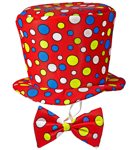 e-carnavalskleding-SYK Clowns hoed met strik rood kinderen