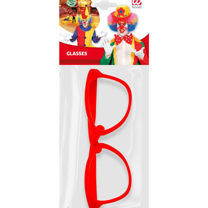 e-carnavalskleding-SYK Clownsbril rood