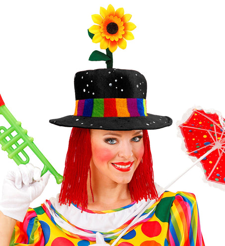 e-carnavalskleding-SYK Clownshoed met haar Frank zwart