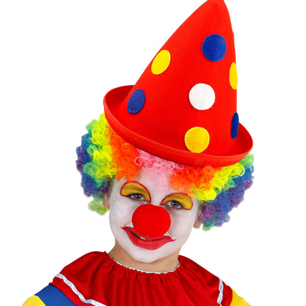 e-carnavalskleding-SYK Clownshoed rood met stippen