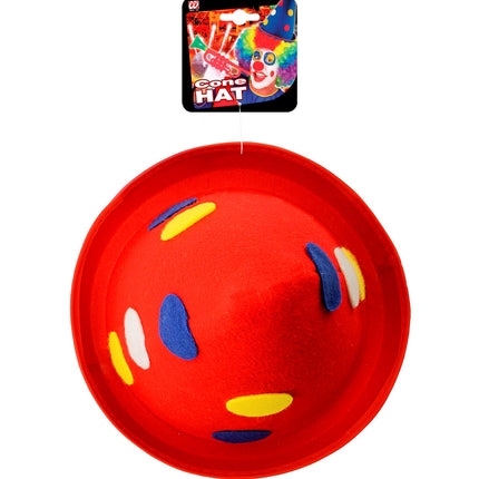 e-carnavalskleding-SYK Clownshoed rood met stippen