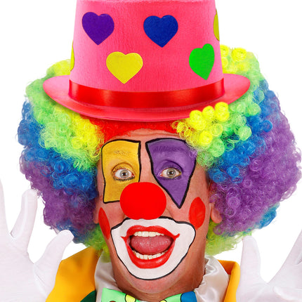 e-carnavalskleding-SYK Clownshoed roze met hartjes