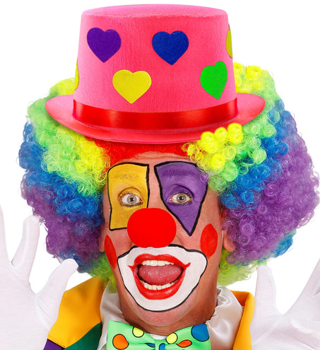 e-carnavalskleding-SYK Clownshoed roze met hartjes