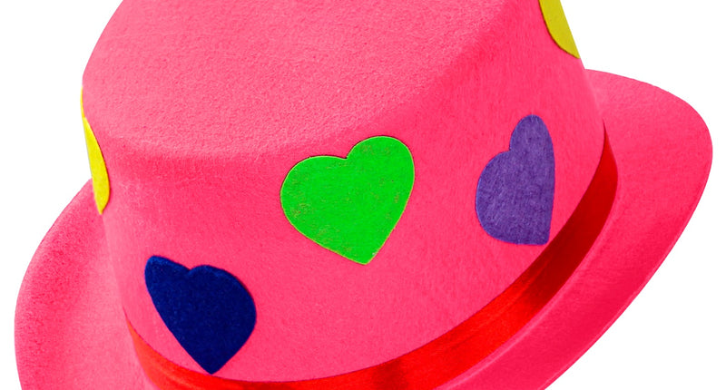 e-carnavalskleding-SYK Clownshoed roze met hartjes